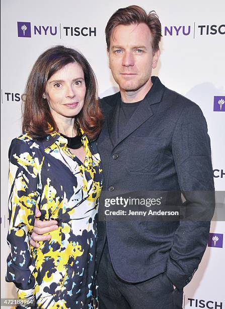 Eve Mavrakis and Ewan McGregor attend NYU Tisch School of The Arts 2015 Gala at Frederick P. Rose Hall, Jazz at Lincoln Center on May 4, 2015 in New...