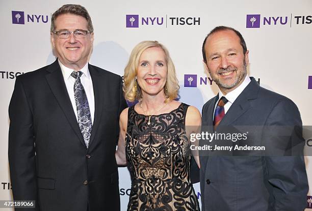 Robert L. Freedman, Allyson Green and Steven Lutvak attend NYU Tisch School of The Arts 2015 Gala at Frederick P. Rose Hall, Jazz at Lincoln Center...