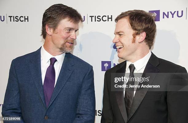 Peter Krause and Michael C. Hall attend NYU Tisch School of The Arts 2015 Gala at Frederick P. Rose Hall, Jazz at Lincoln Center on May 4, 2015 in...