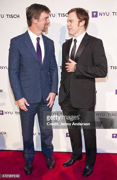 Peter Krause and Michael C. Hall attend NYU Tisch School of The Arts 2015 Gala at Frederick P. Rose Hall, Jazz at Lincoln Center on May 4, 2015 in...