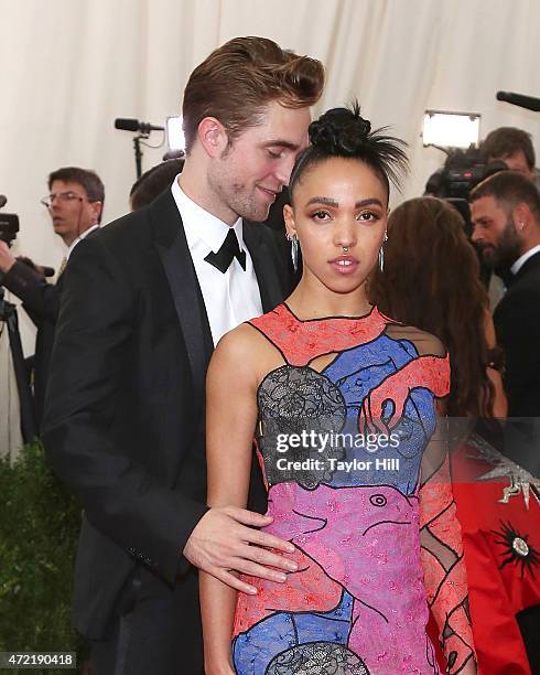 Actor Robert Pattinson and FKA Twigs attend "China: Through the Looking Glass", the 2015 Costume Institute Gala, at Metropolitan Museum of Art on May...