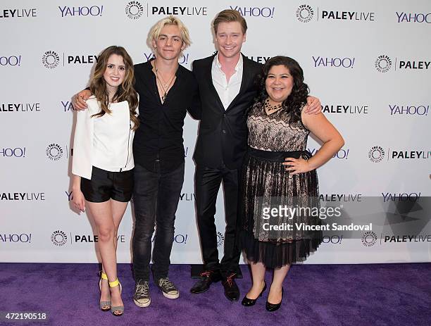 Actors Laura Marano, Ross Lynch, Calum Worthy and Raini Rodriguez attend The Paley Center For Media Presents Family Night: "Austin & Ally" special...