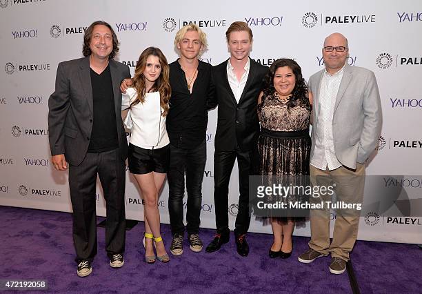 Producer Heath Seifert, actors Laura Marano, Ross Lynch, Calum Worthy and Raini Rodriguez and producer Kevin Kopelow attend a special screening of...