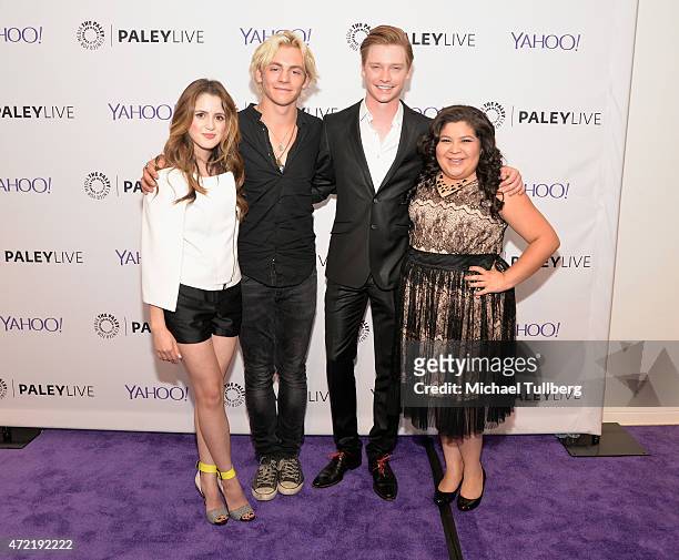Actors Laura Marano, Ross Lynch, Calum Worthy and Raini Rodriguez attend a special screening of Disney Channel's "Austin & Ally" as part of Family...