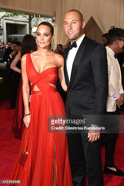 Hannah Davis and Derek Jeter attend the "China: Through The Looking Glass" Costume Institute Benefit Gala at the Metropolitan Museum of Art on May 4,...