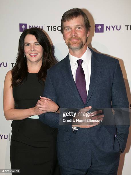 Lauren Graham and Peter Krause attend NYU Tisch School of the Arts 2015 Gala at Frederick P. Rose Hall, Jazz at Lincoln Center on May 4, 2015 in New...