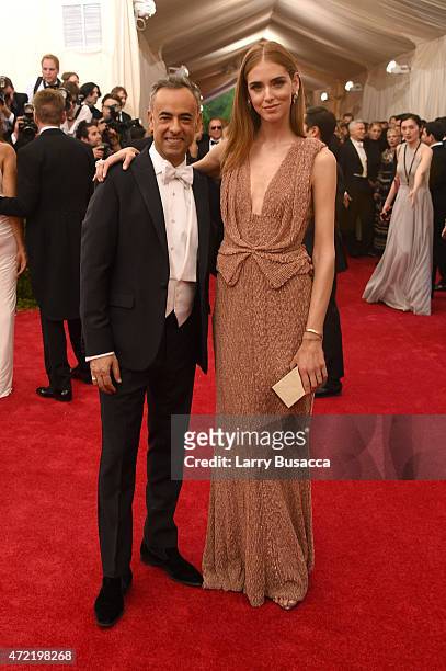 Francisco Costa and Chiara Ferragni attend the "China: Through The Looking Glass" Costume Institute Benefit Gala at the Metropolitan Museum of Art on...