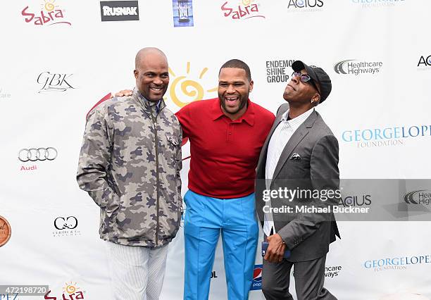 Actors Dondre Whitfield, Anthony Anderson and comedian Arsenio Hall attended the 8th Annual George Lopez Celebrity Golf Classic presented by Sabra...