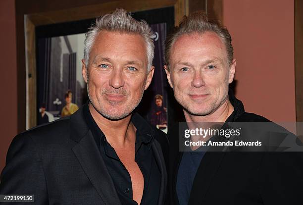 Actors and musicians Martin Kemp and Gary Kemp attend the premiere of "Soul Boys Of The Western World: Spandau Ballet" at the Sundance Cinema on May...