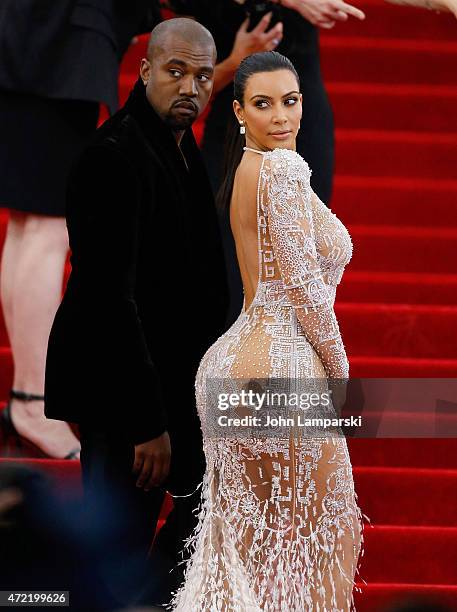 Kanye West and Kim Kardashian attend "China: Through The Looking Glass" Costume Institute Benefit Gala at Metropolitan Museum of Art on May 4, 2015...