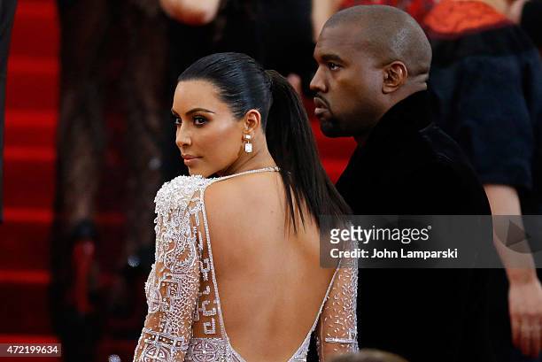 Kanye West and Kim Kardashian attend "China: Through The Looking Glass" Costume Institute Benefit Gala at Metropolitan Museum of Art on May 4, 2015...