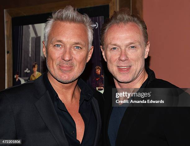 Actors and musicians Martin Kemp and Gary Kemp attend the premiere of "Soul Boys Of The Western World: Spandau Ballet" at the Sundance Cinema on May...