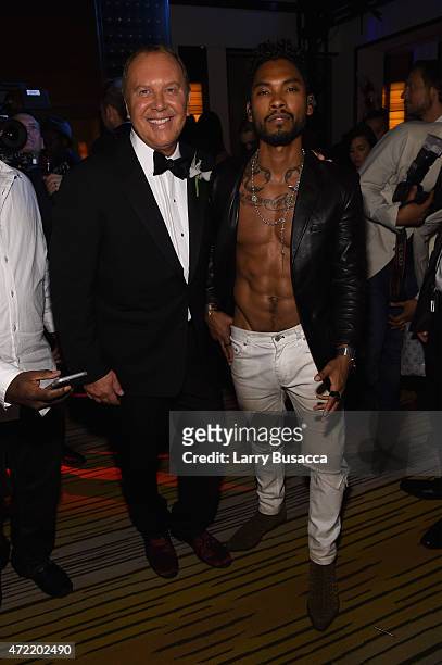 Michael Kors and Miguel attend Michael Kors and iTunes After Party at The Mark Hotel on May 4, 2015 in New York City.