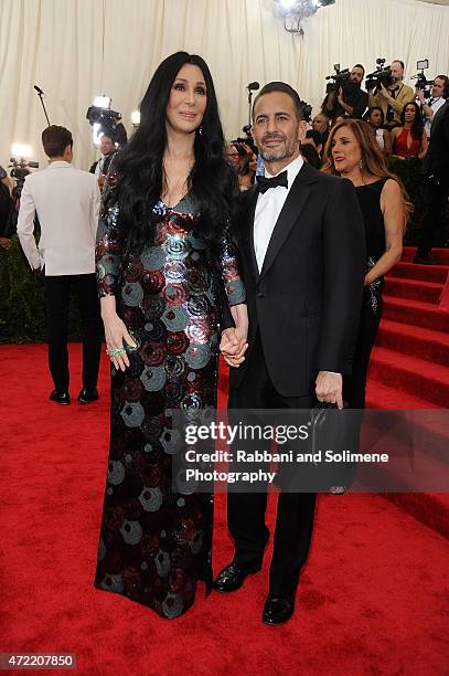 Cher and Marc Jacobs arrives at "China: Through The Looking Glass" Costume Institute Benefit Gala at the Metropolitan Museum of Art on May 4, 2015 in...