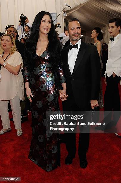 Cher and Marc Jacobs arrives at "China: Through The Looking Glass" Costume Institute Benefit Gala at the Metropolitan Museum of Art on May 4, 2015 in...