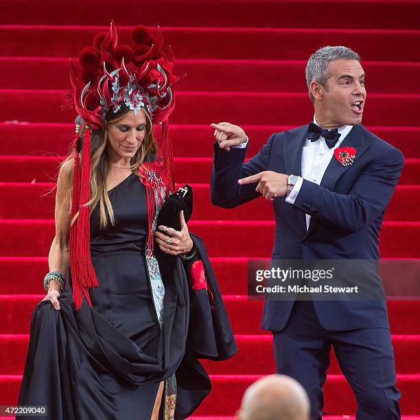 Actress Sarah Jessica Parker and tv personality Andy Cohen attend the "China: Through The Looking Glass" Costume Institute Benefit Gala at...