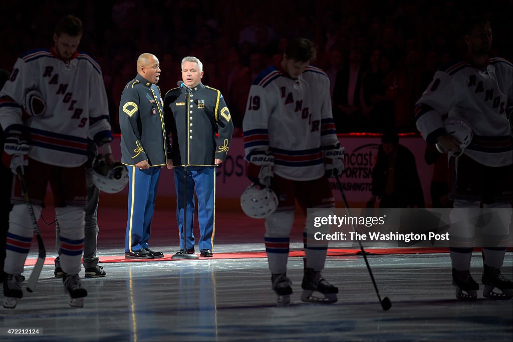 The New York rangers play the Washington Capitals