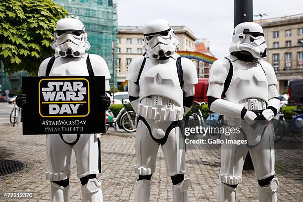 Fans celebrate Star Wars day on May 04, 2015 in Warsaw, Poland. May the Force be with You sounds like May the 4th be with You making May 4 the...