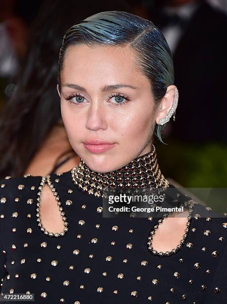 Miley Cyrus attends the 'China: Through The Looking Glass' Costume Institute Benefit Gala at Metropolitan Museum of Art on May 4, 2015 in New York...