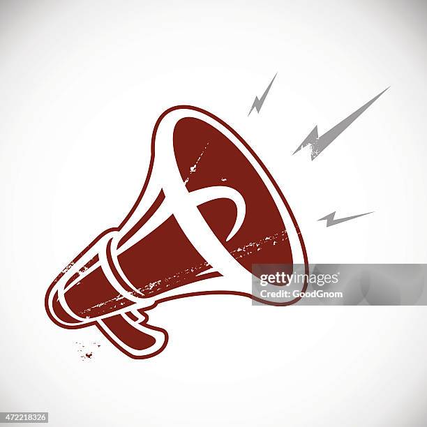 red megaphone - loudspeaker stock illustrations