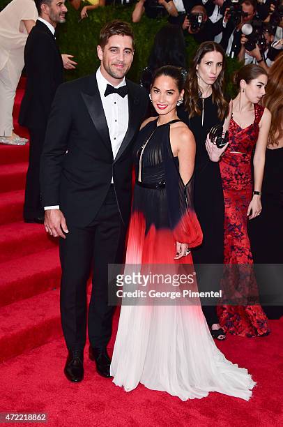Aaron Rodgers and Olivia Munn attend the 'China: Through The Looking Glass' Costume Institute Benefit Gala at Metropolitan Museum of Art on May 4,...