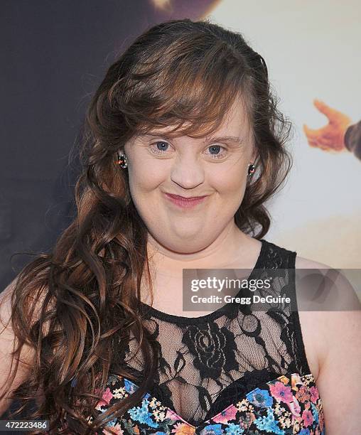 Actress Jamie Brewer arrives at the Los Angeles premiere of "Where Hope Grows" at ArcLight Cinemas on May 4, 2015 in Hollywood, California.