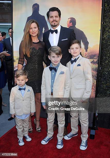 Actors Kristoffer Polaha, Julianne Morris and sons Micah Polaha, Kristoffer Caleb Polaha and Jude Polaha arrive at the Los Angeles premiere of "Where...