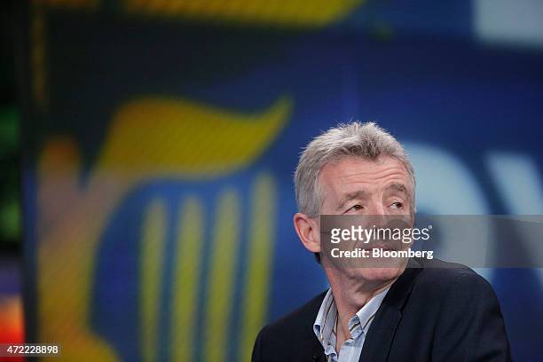 Michael O'Leary, chief executive officer of Ryanair Holdings Plc, pauses during a Bloomberg Television interview in London, U.K., on Tuesday, May 5,...