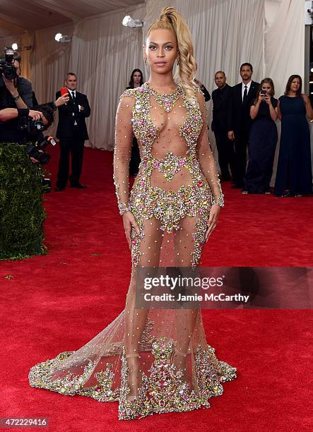 Beyonce attends the "China: Through The Looking Glass" Costume Institute Benefit Gala at the Metropolitan Museum of Art on May 4, 2015 in New York...