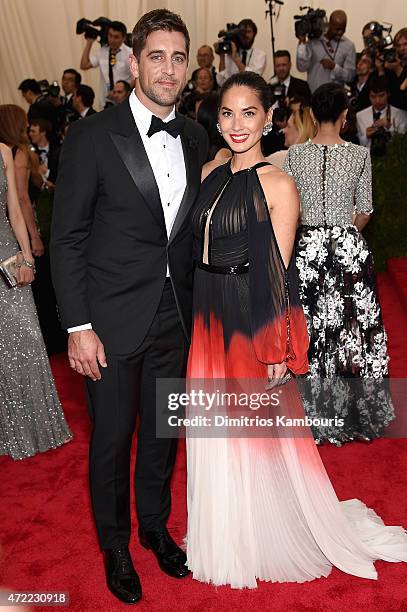 Aaron Rogers and Oliva Munn attend the "China: Through The Looking Glass" Costume Institute Benefit Gala at the Metropolitan Museum of Art on May 4,...