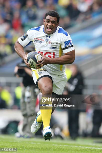 Naipolioni Nalaga of Clermont makes a break during the European Rugby Champions Cup Final match between ASM Clermont Auvergne and RC Toulon at...