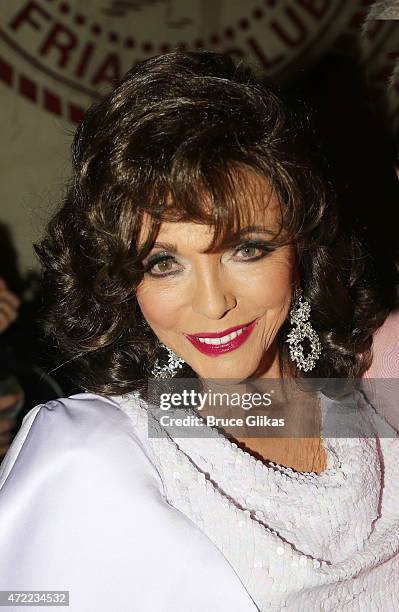 Joan Collins poses at the Friars Club salute to Joan Collins at The Friars Club on May 4, 2015 in New York City.