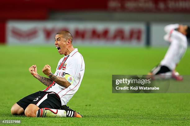 Cha Du Ri of FC Seoul celebrates the win during the AFC Champions League Group H match between Kashima Antlers and FC Seoul at Kashima Stadium on May...