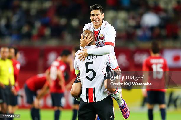 Molina Uribe of FC Seoul celebrates the win during the AFC Champions League Group H match between Kashima Antlers and FC Seoul at Kashima Stadium on...