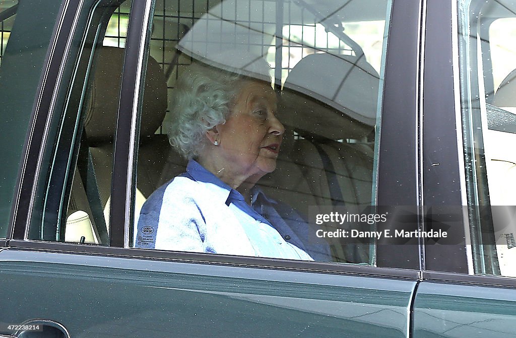 The Queen Arrives at Kensington Palace To Visit Princess Charlotte