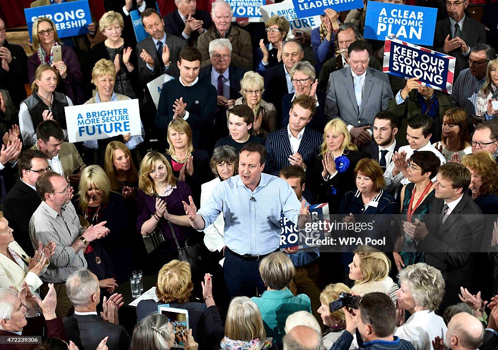 David Cameron Attends An Election Rally in St Ives