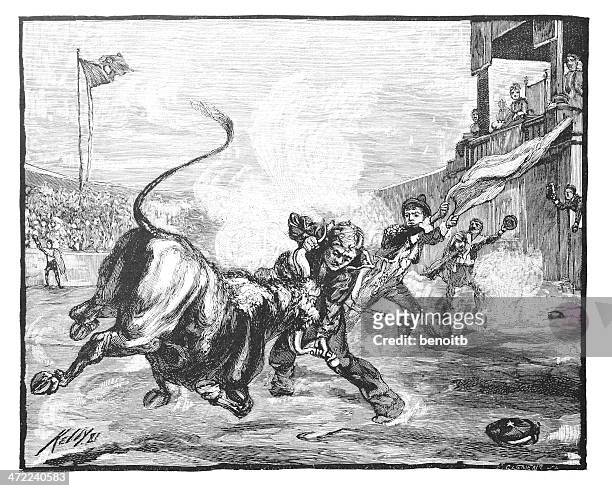 stockillustraties, clipart, cartoons en iconen met the bullfight - toro animal