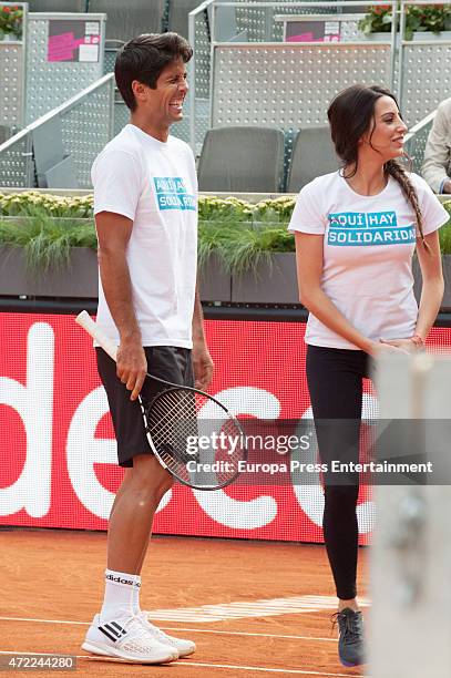 Almudena Cid and Fernando Verdasco during a charity event held on the ocassion of the Mutua Madrid Open tennis tournament on May 1, 2015 in Madrid,...