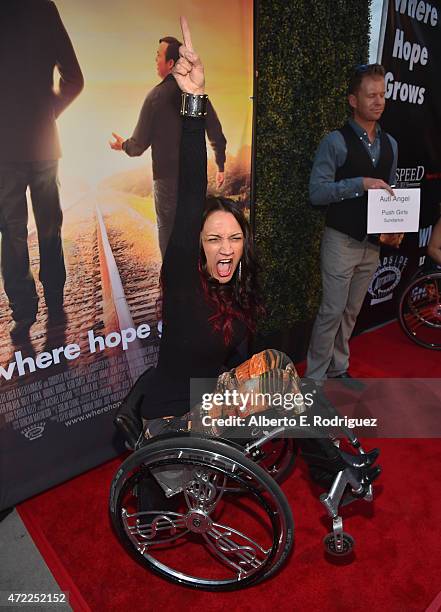 Actress Auti Angel attends the premiere of Roadside Attractions' & Godspeed Pictures' "Where Hope Grows" at The ArcLight Cinemas on May 4, 2015 in...