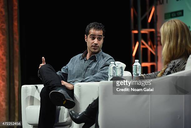 Co-Founder and CEO of Periscope, Kayvon Beykpour and Executive Producer of Video at TechCrunch, Sarah Lane speak onstage during TechCrunch Disrupt NY...