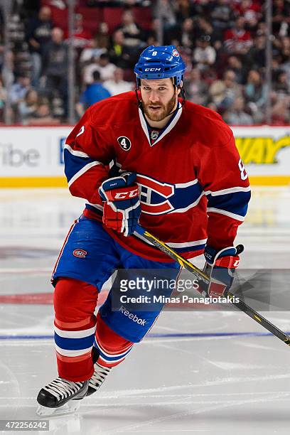 Brandon Prust of the Montreal Canadiens skates in Game Two of the Eastern Conference Semifinals against the Tampa Bay Lightning during the 2015 NHL...