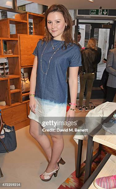 Amber Atherton attends the launch of TOMS London Community Outpost, their first UK Flagship store off Carnaby Street on May 5, 2015 in London,...