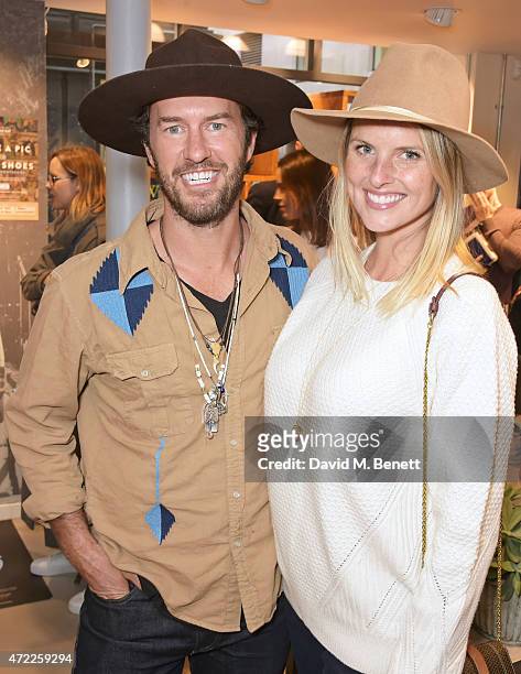 Founder Blake Mycoskie and wife Heather Mycoskie attend the launch of TOMS London Community Outpost, their first UK Flagship store off Carnaby Street...