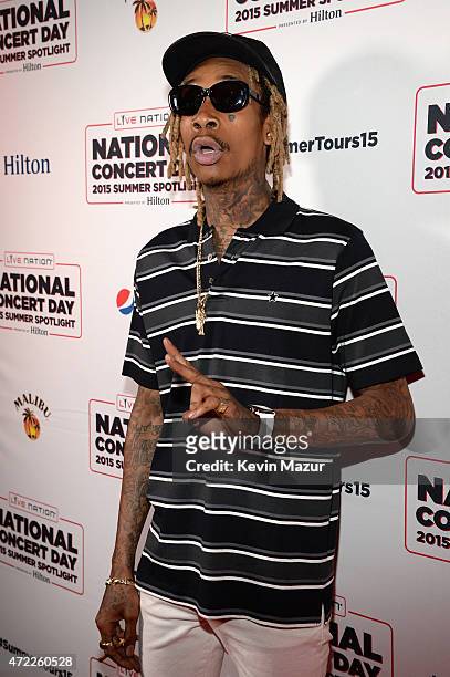 Wiz Khalifa arrives as Live Nation Celebrates National Concert Day At Their 2015 Summer Spotlight Event Presented By Hilton at Irving Plaza on May 5,...