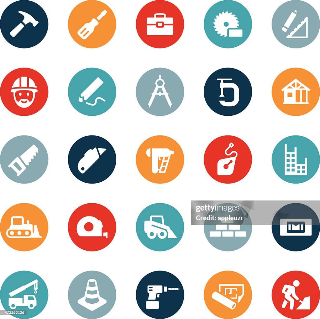 Residential And Commercial Construction Icons