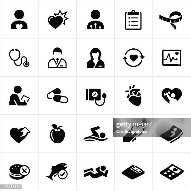 ilustrações, clipart, desenhos animados e ícones de medicina cardiology ícones - doença-do-coração