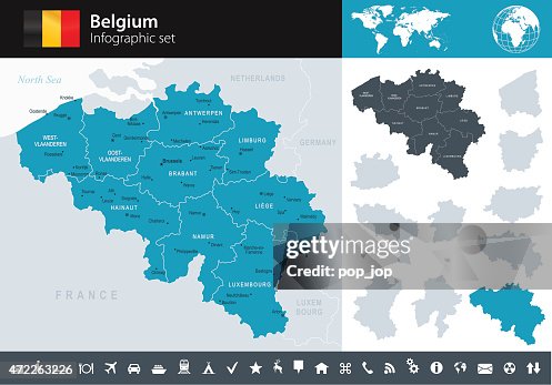 Belgium - Infographic map - illustration Belgium - Infographic map - illustration
