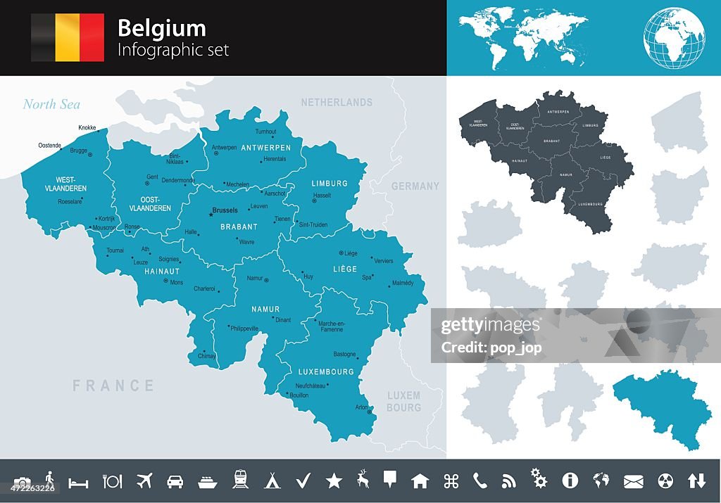 Belgium - Infographic map - illustration