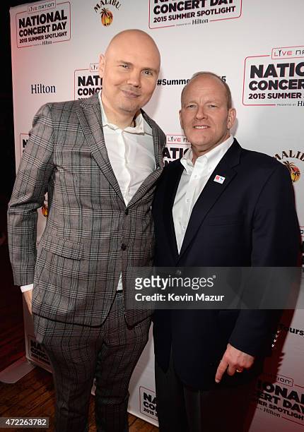 Billy Corgan of The Smashing Pumpkins and Colonel David W. Sutherland arrive as Live Nation Celebrates National Concert Day At Their 2015 Summer...