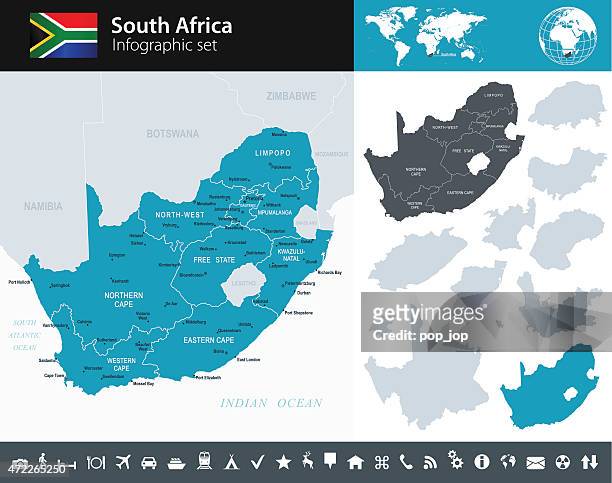 ilustraciones, imágenes clip art, dibujos animados e iconos de stock de mapa de sudáfrica-infografía-ilustración - johannesburgo